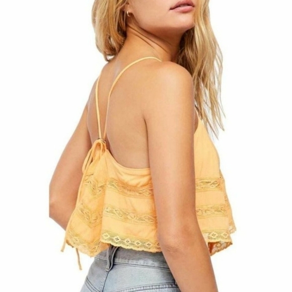 NEW FREE PEOPLE Home Again Cami Orange Tank Top - Picture 2 of 12